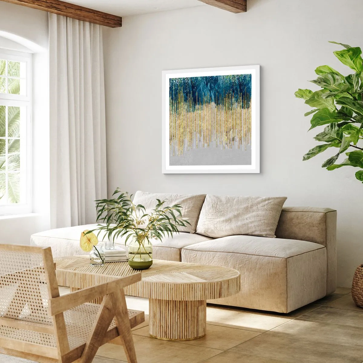 Poszter fekete keretben - Aranyozott határ - 60x60 cm