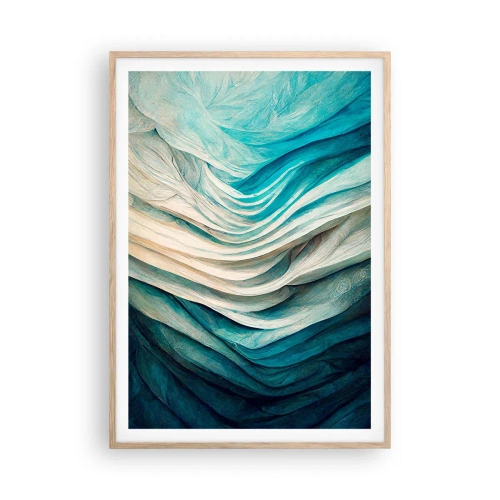 Poszter világos tölgy keretben - Kék telhetetlenség - 70x100 cm