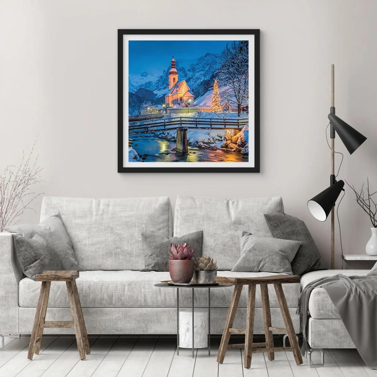 Poszter fehér keretben - Karácsonyi hangulat - 50x50 cm