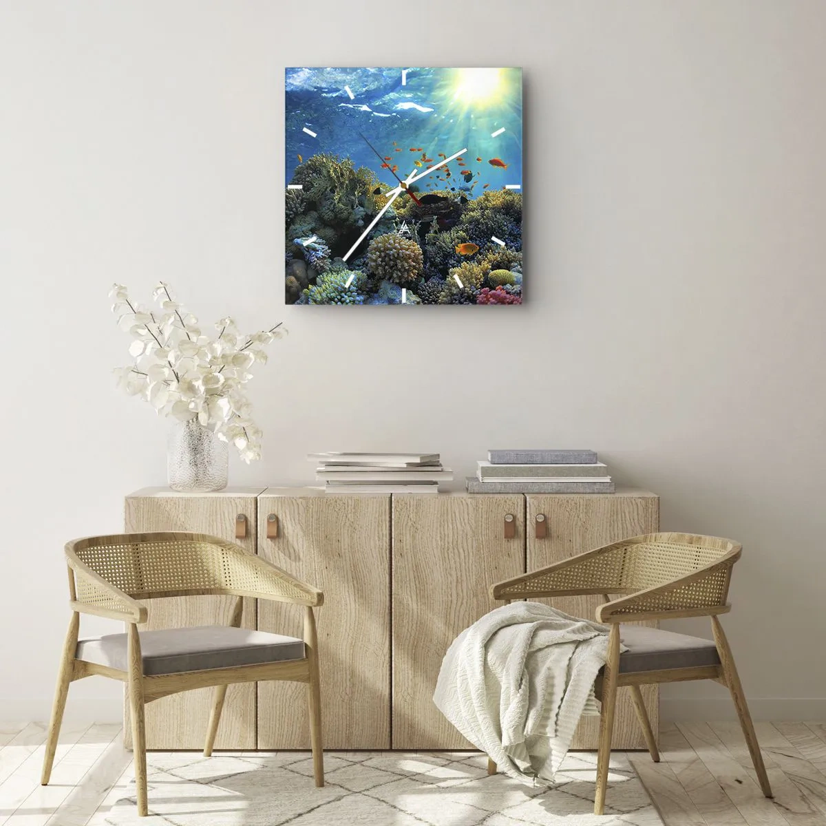 Falióra, Óra - Víz alatti kincsek - 30x30 cm