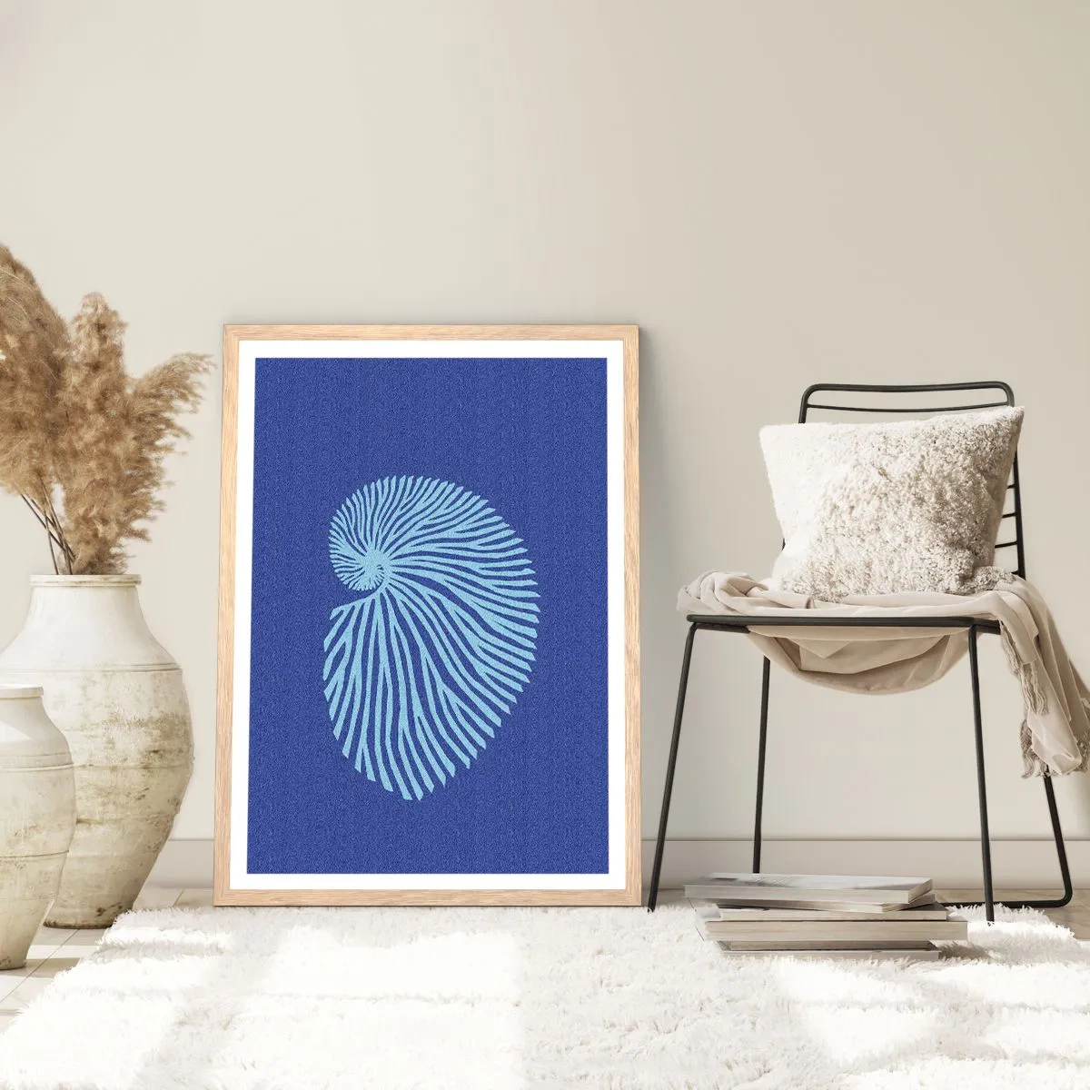 Poszter világos tölgy keretben - Egy kagyló születése - 30x40 cm