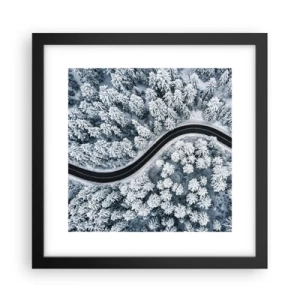 Poszter fehér keretben - A téli erdőn - 30x30 cm