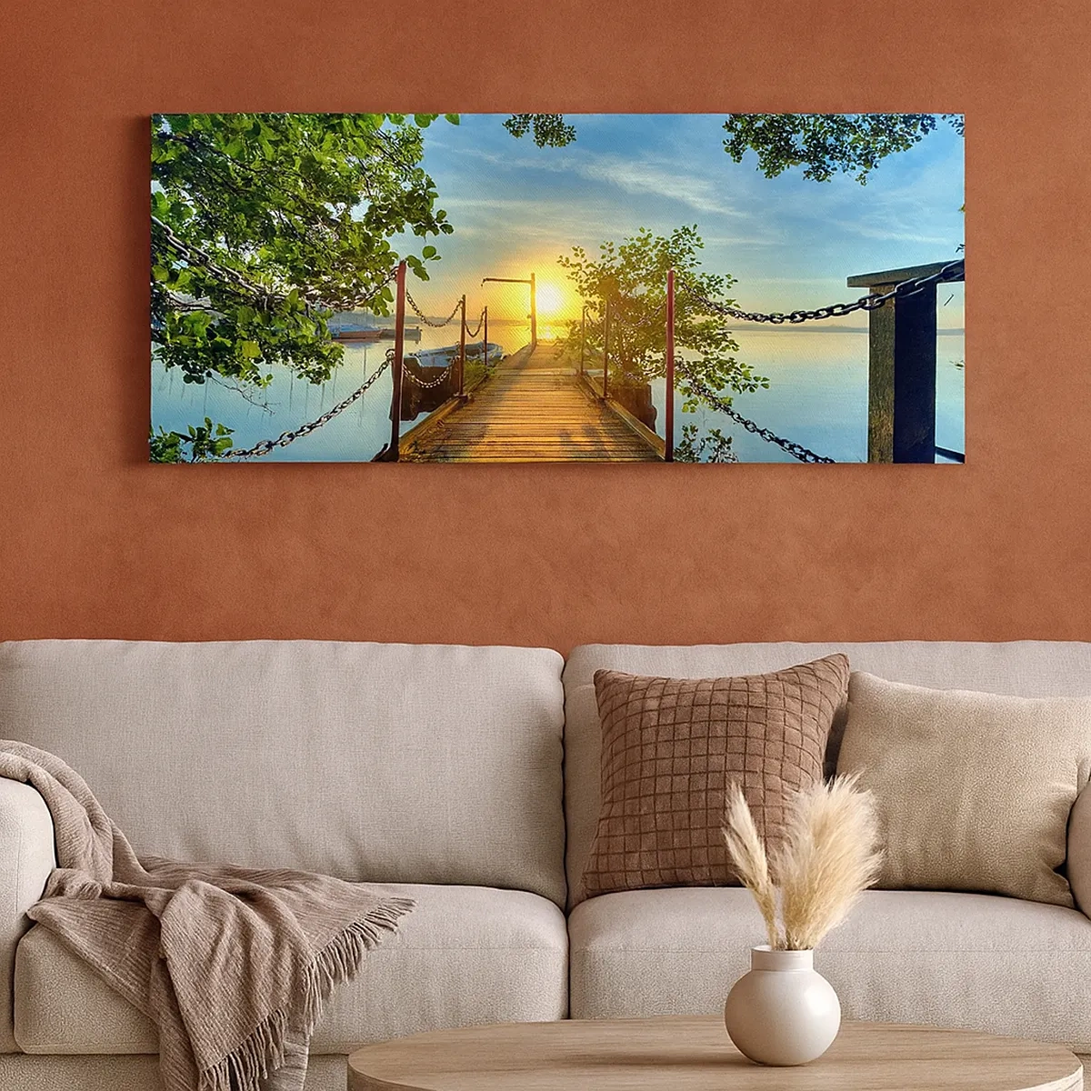 Vászonkép - Naplemente a víz felett - 30x30 cm