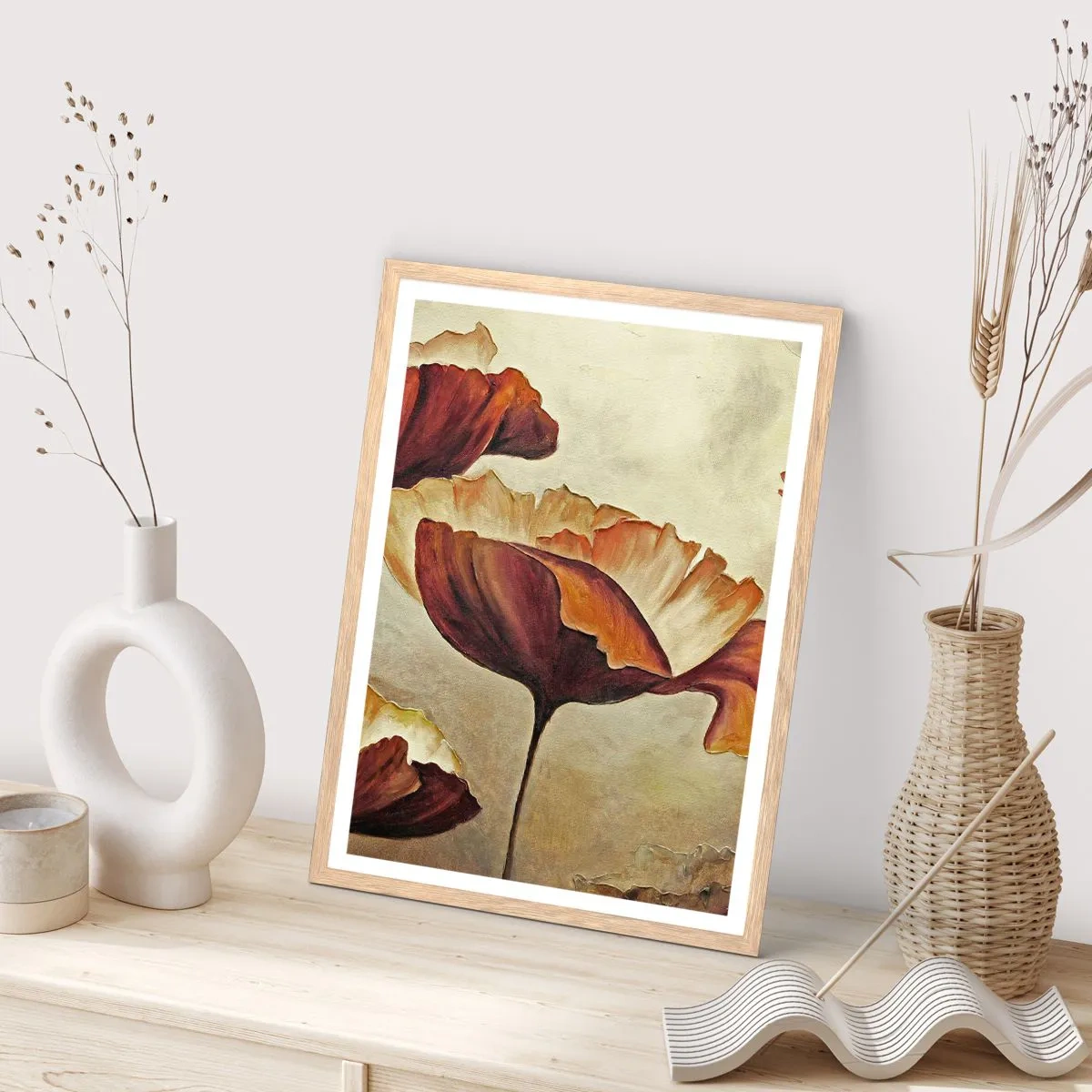 Poszter világos tölgy keretben - Rét - 61x91 cm