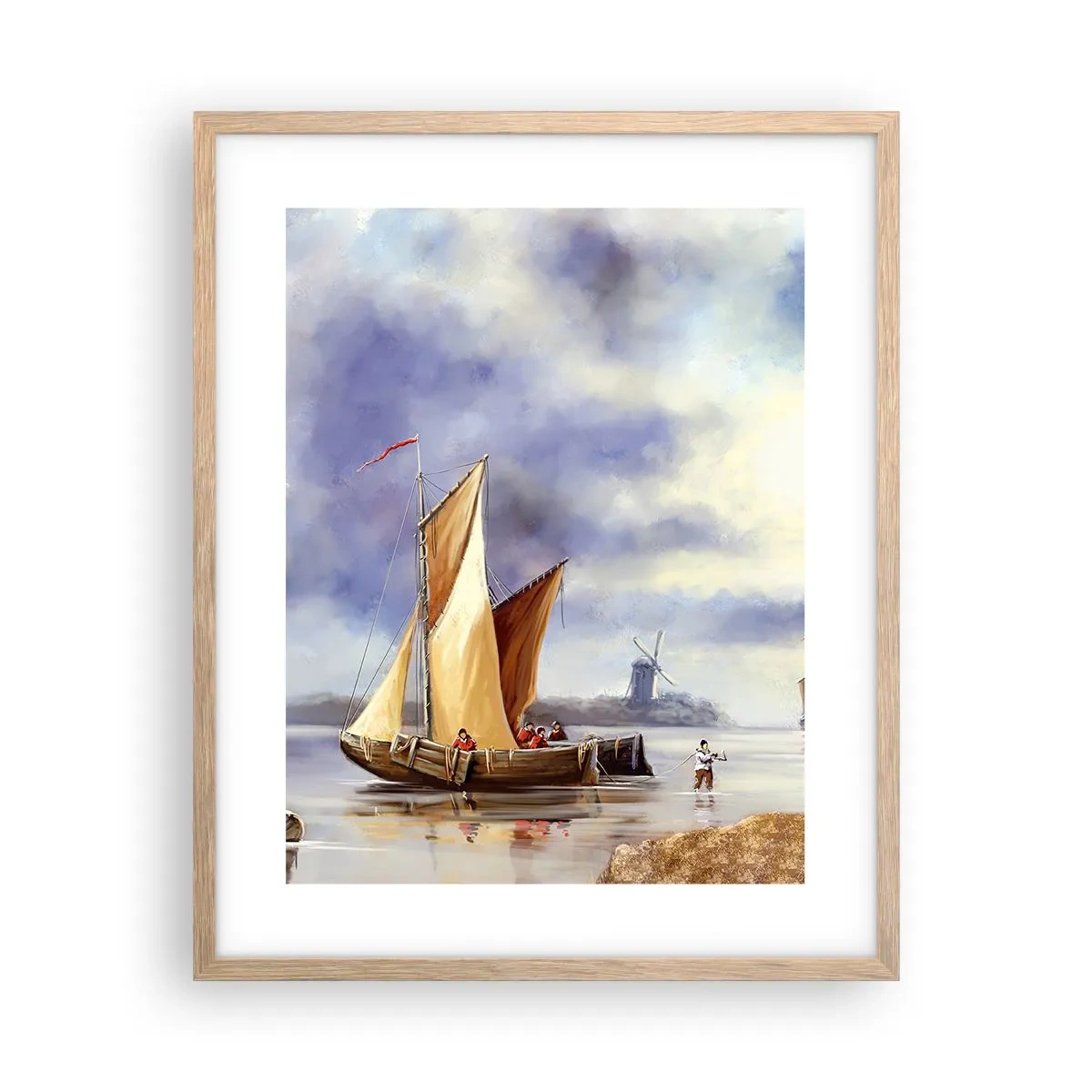 Poszter világos tölgy keretben - A tengerészek visszatérése - 40x50 cm