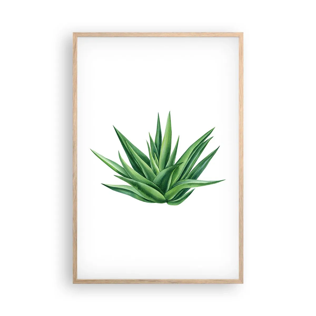 Poszter világos tölgy keretben - Zöld - erő - élet - 61x91 cm