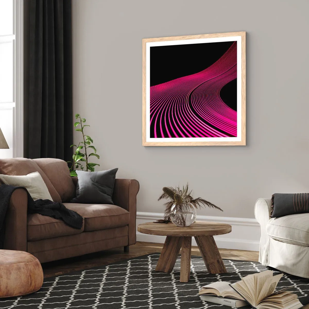 Poszter világos tölgy keretben - A fény sugárútján - 40x40 cm