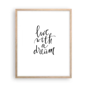 Poszter világos tölgy keretben - Természetesen - 40x50 cm