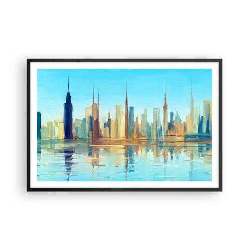 Poszter fehér keretben - Napfényes metropolisz - 91x61 cm