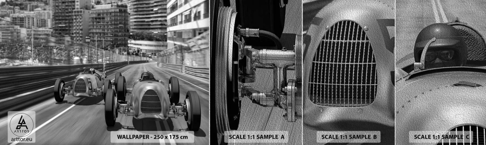 Fotótapéta Minta Premium Sand - Réges-régen Monte Carlóban - Autóipari, Verseny, Szüret - 100x30 cm