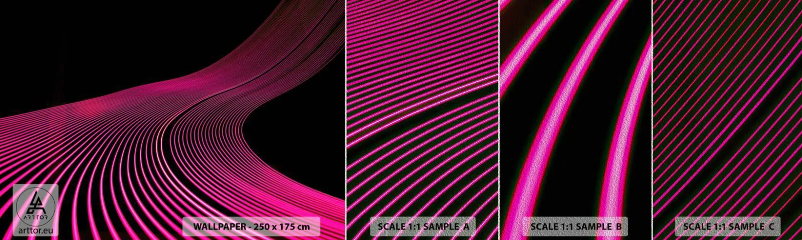 Fotótapéta Minta Premium Sand - A fény sugárútján - Vonalak, Modern, Neon - 100x30 cm