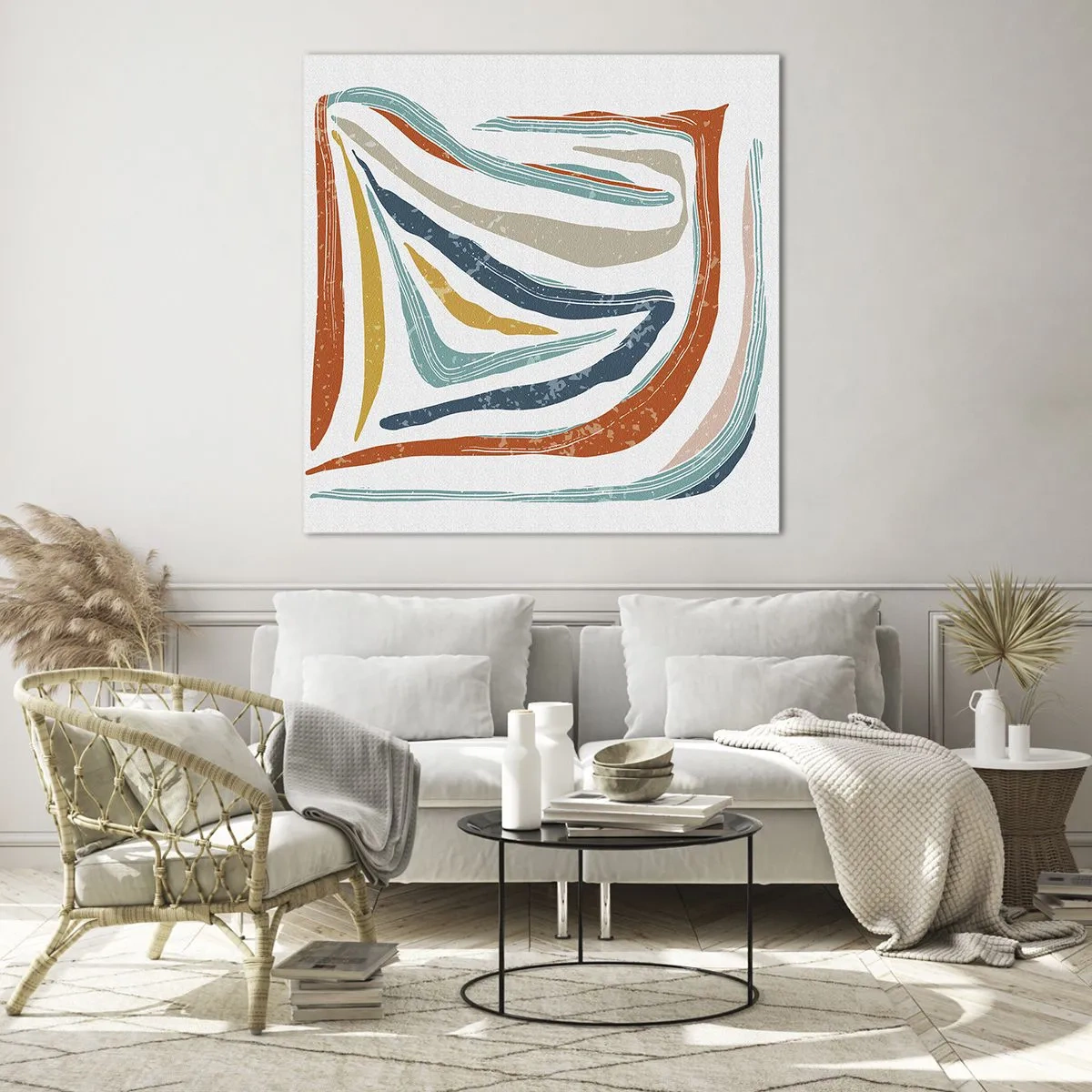 Üveg kép - Barátságosan mosolygó absztrakció - 30x30 cm