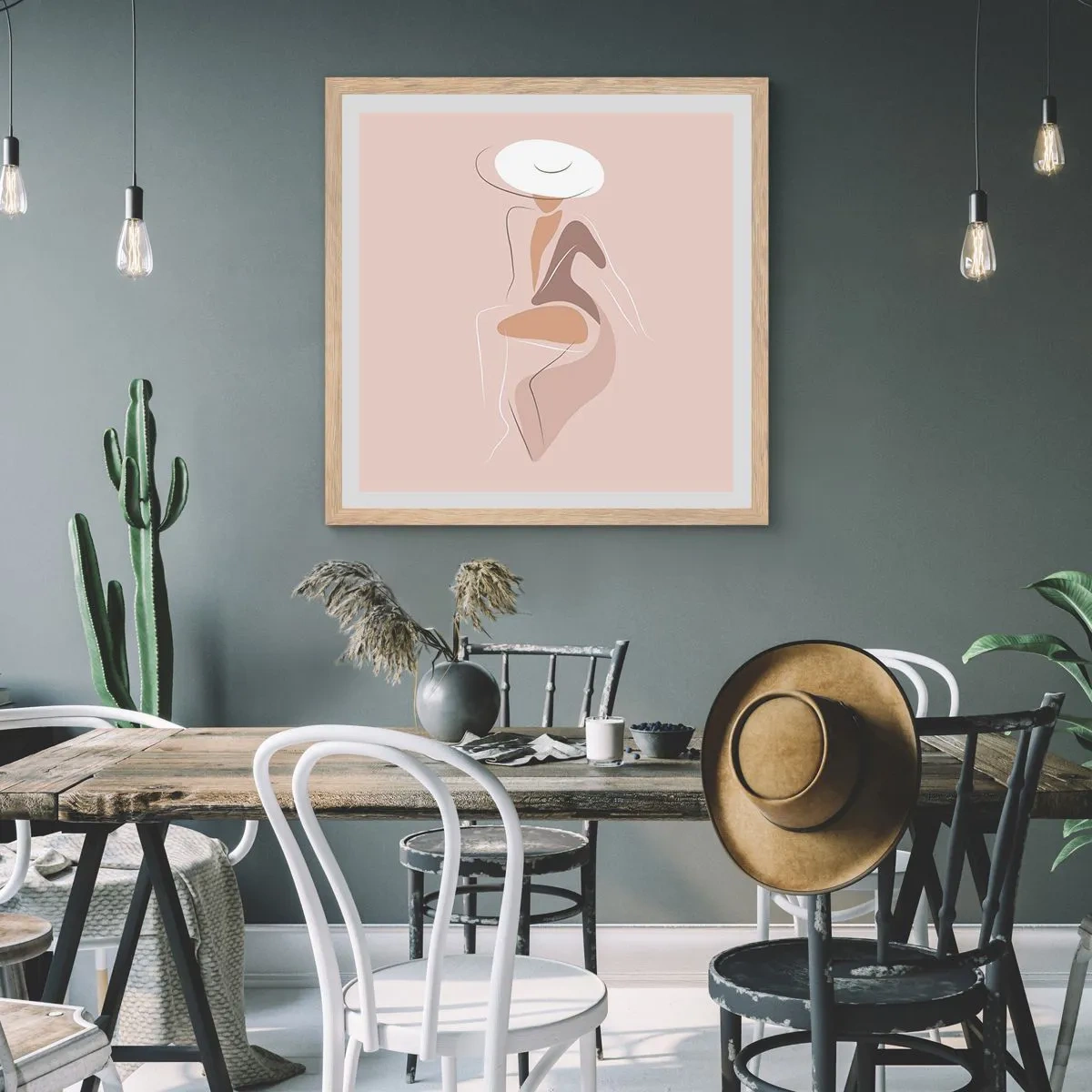 Poszter világos tölgy keretben - Egy hölgynek lenni - 40x40 cm