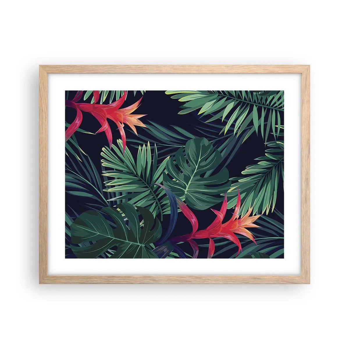 Poszter világos tölgy keretben - Zölden égni - 50x40 cm