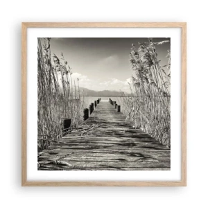 Poszter világos tölgy keretben - A fű csendjében - 50x50 cm