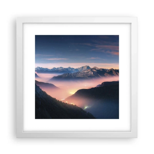 Poszter fekete keretben - Fény a völgyekben - 30x30 cm