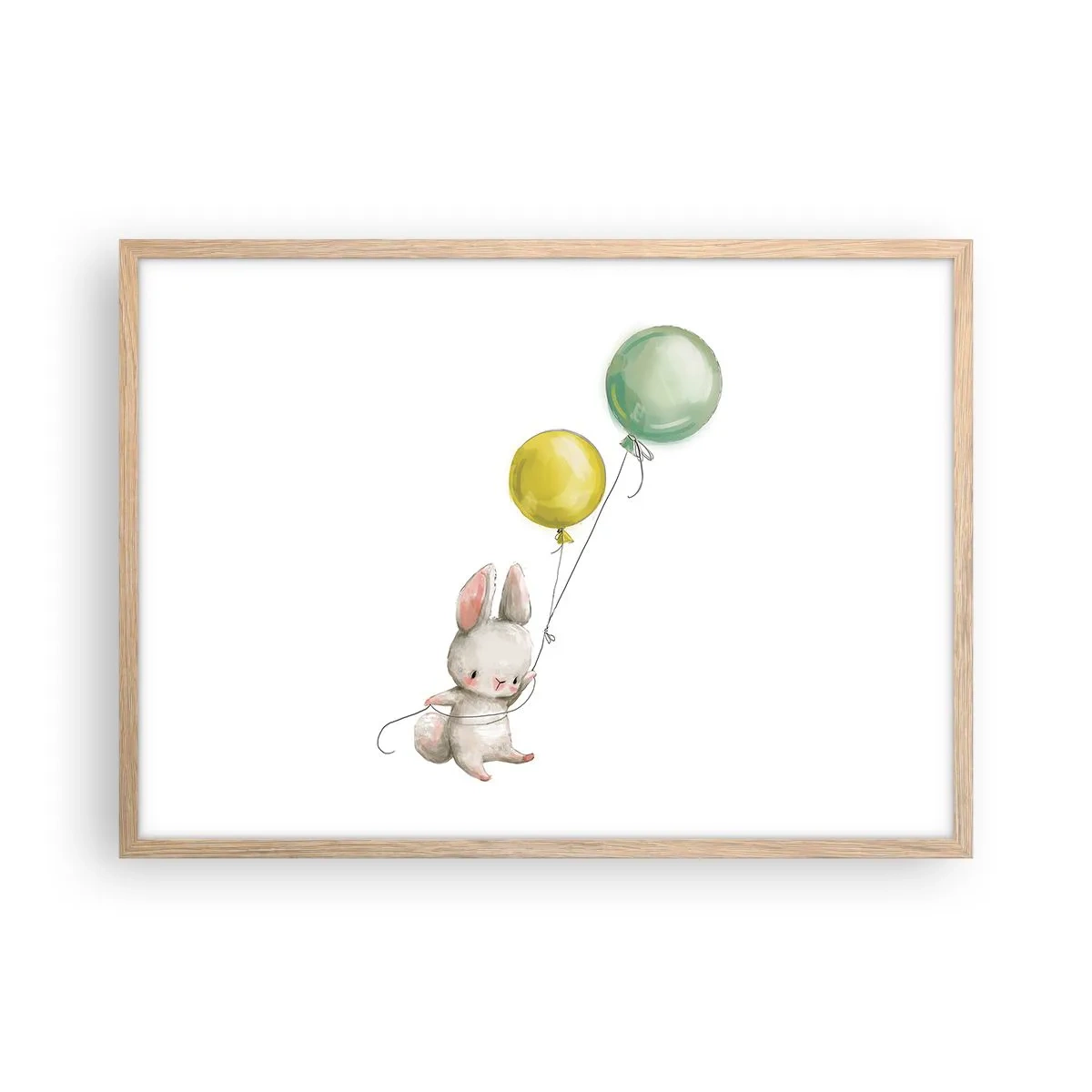 Poszter világos tölgy keretben - Én is repülök! - 70x50 cm