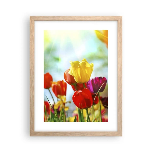 Poszter világos tölgy keretben - A nap minden színe - 30x40 cm