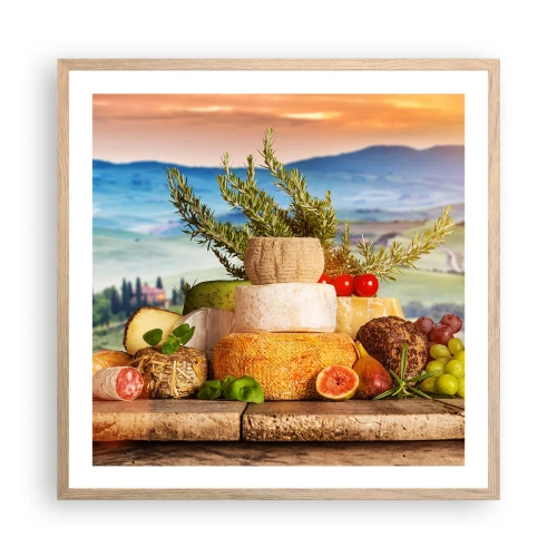 Poszter világos tölgy keretben - Az olasz életöröm - 60x60 cm