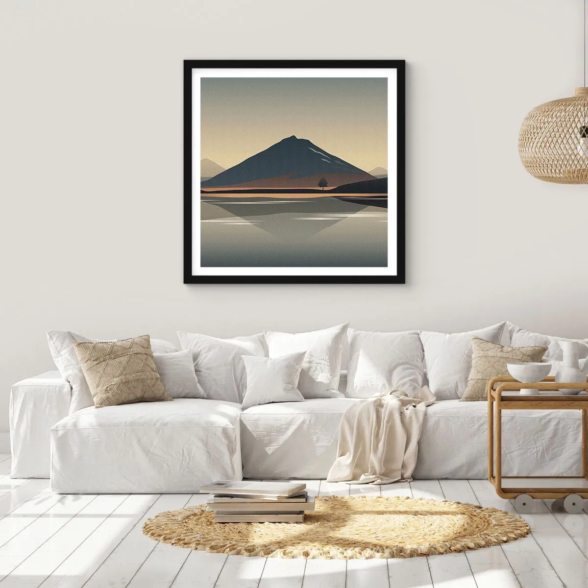 Poszter fehér keretben - Tükörreflexió - 60x60 cm