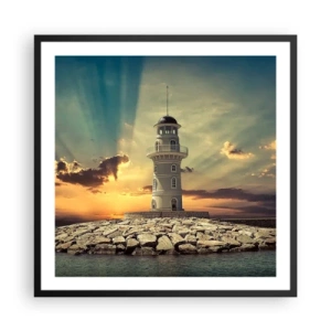 Poszter fehér keretben - Fény - Jóság - Szépség - 60x60 cm