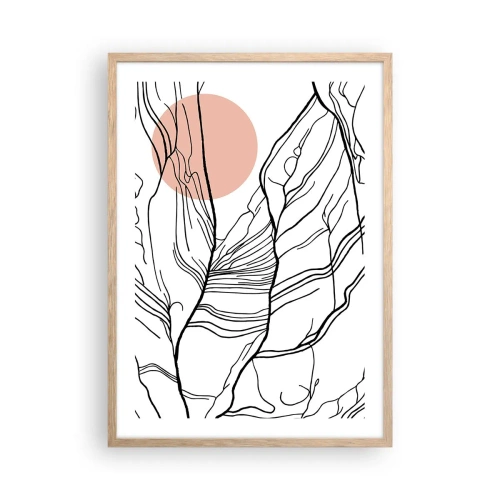 Poszter világos tölgy keretben - Gallyak hálójában - 50x70 cm