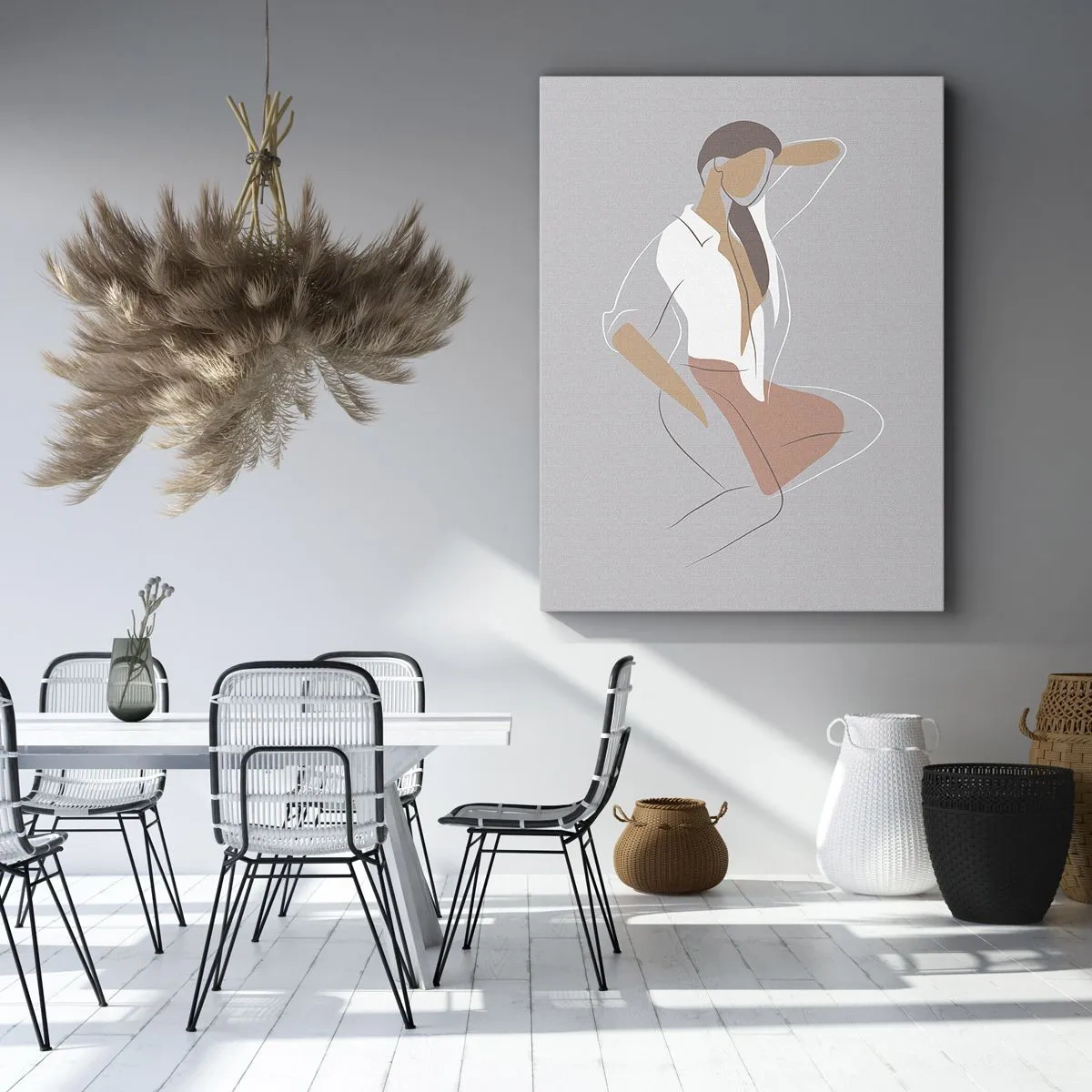 Vászonkép - Kecsesség kontúrja - 65x120 cm