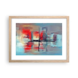 Poszter világos tölgy keretben - Tájkép egy ismeretlen dimenzióban - 40x30 cm