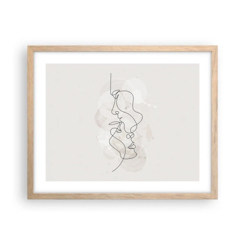 Poszter világos tölgy keretben - Ölelésbe gabalyodva - 50x40 cm