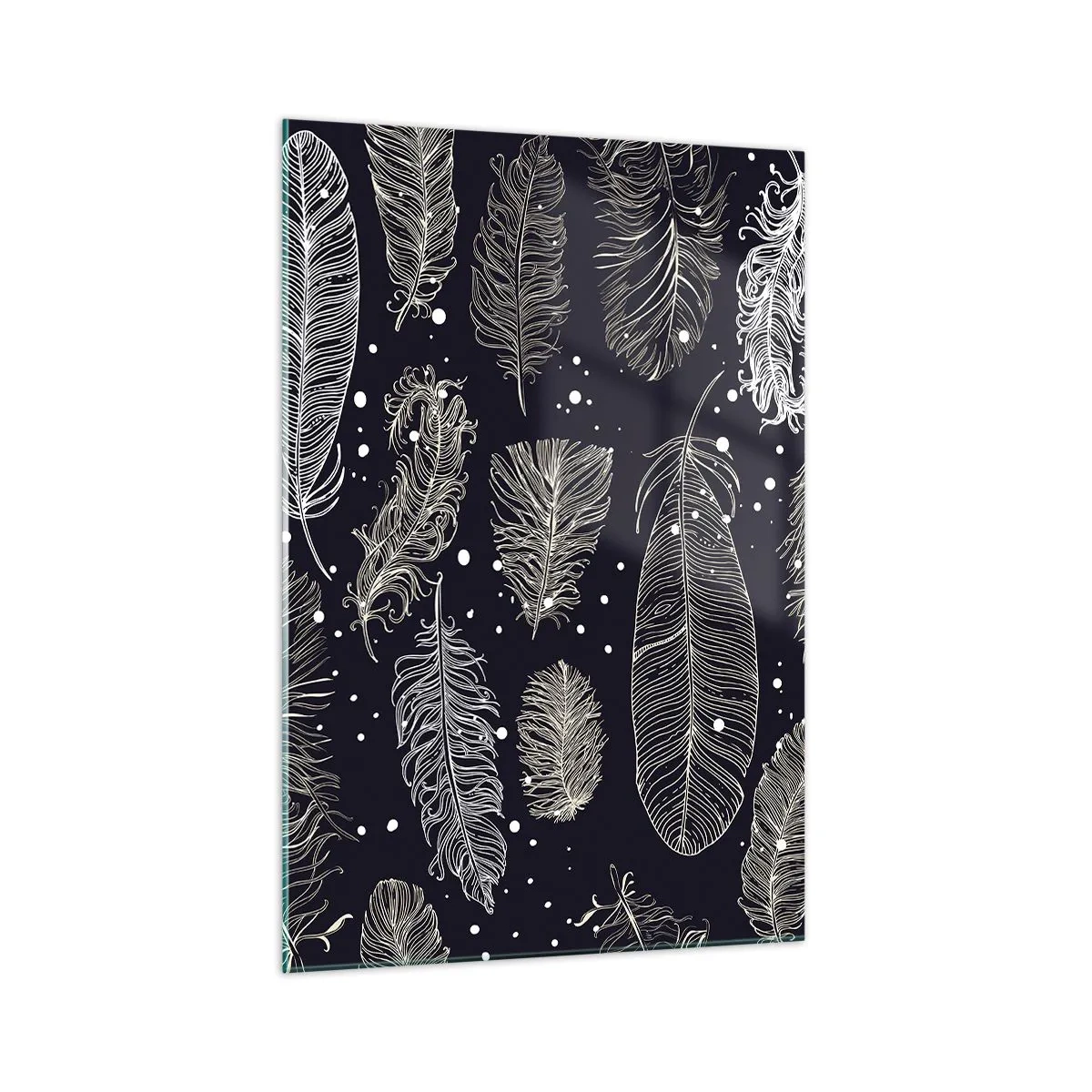 Üveg kép - Tollas csipke - 70x100 cm