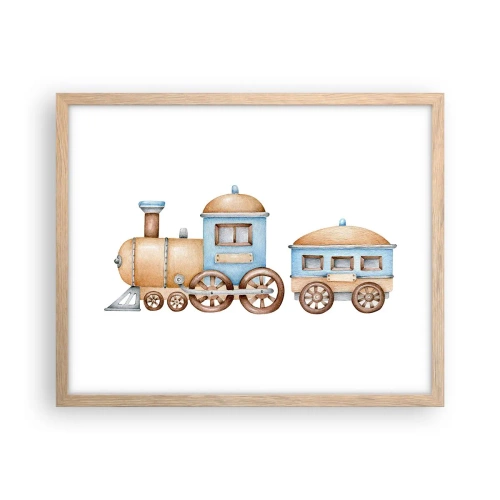 Poszter világos tölgy keretben - Az állomáson állva... - 50x40 cm