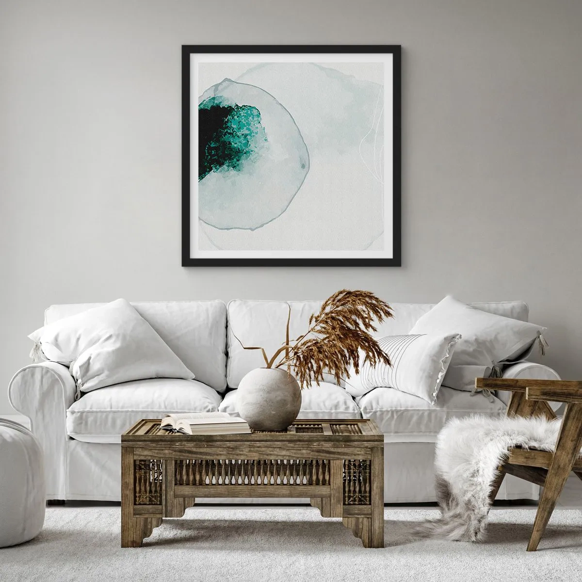 Poszter fehér keretben - Egy vízcseppben - 60x60 cm