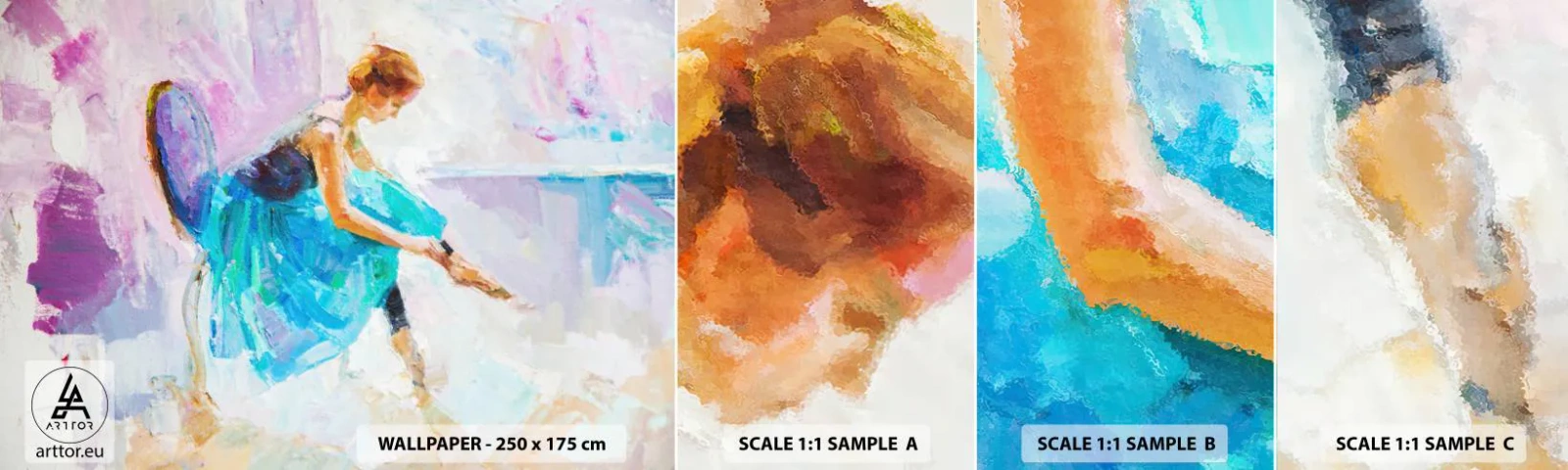 Fotótapéta Minta Öntapadós Deluxe Sticker - Kimondhatatlan kecsesség, finom báj - Balerina, Tánc, Balett - 100x30 cm