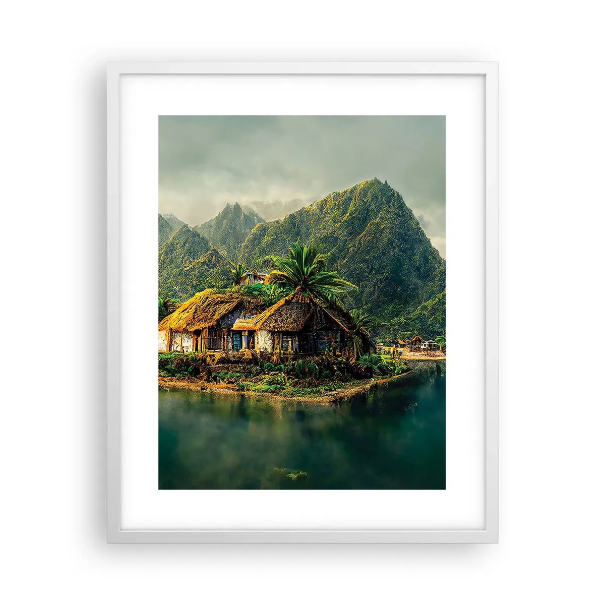 Poszter fekete keretben - Trópusi paradicsom - 40x50 cm