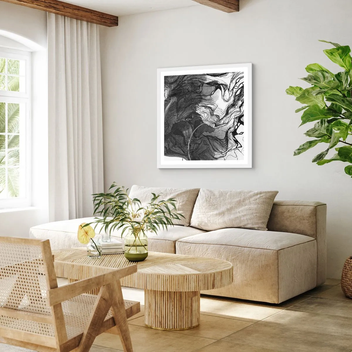 Poszter fekete keretben - Álmokba gabalyodva - 60x60 cm
