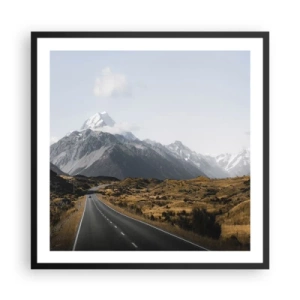 Poszter fehér keretben - Út a hegyek szívébe - 60x60 cm