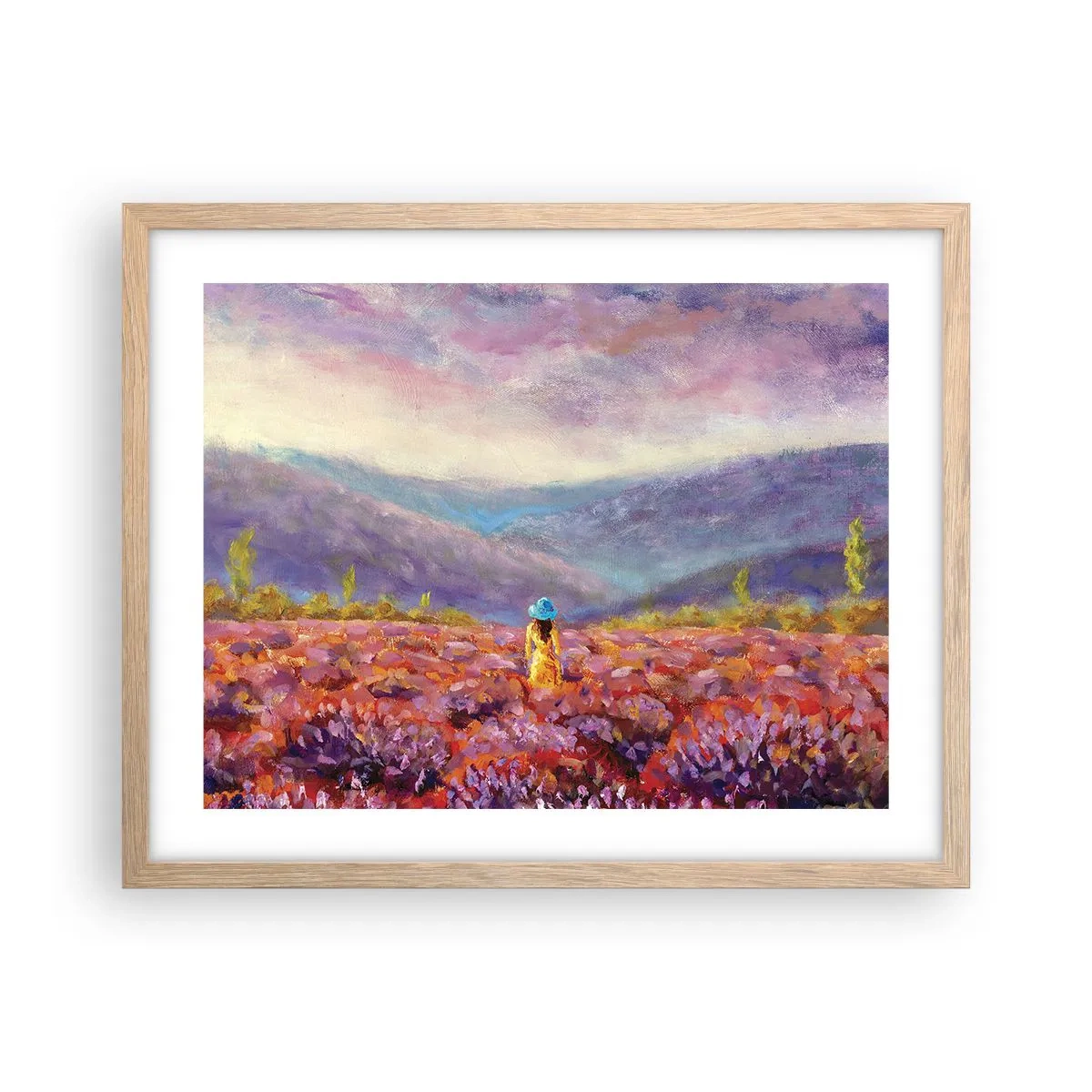 Poszter világos tölgy keretben - A levendula világában - 50x40 cm