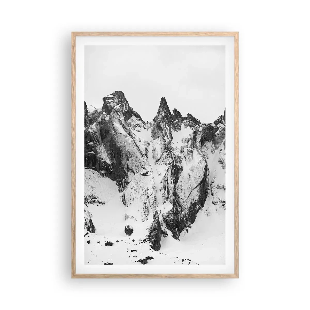 Poszter világos tölgy keretben - Rémes gránit hegygerinc - 61x91 cm