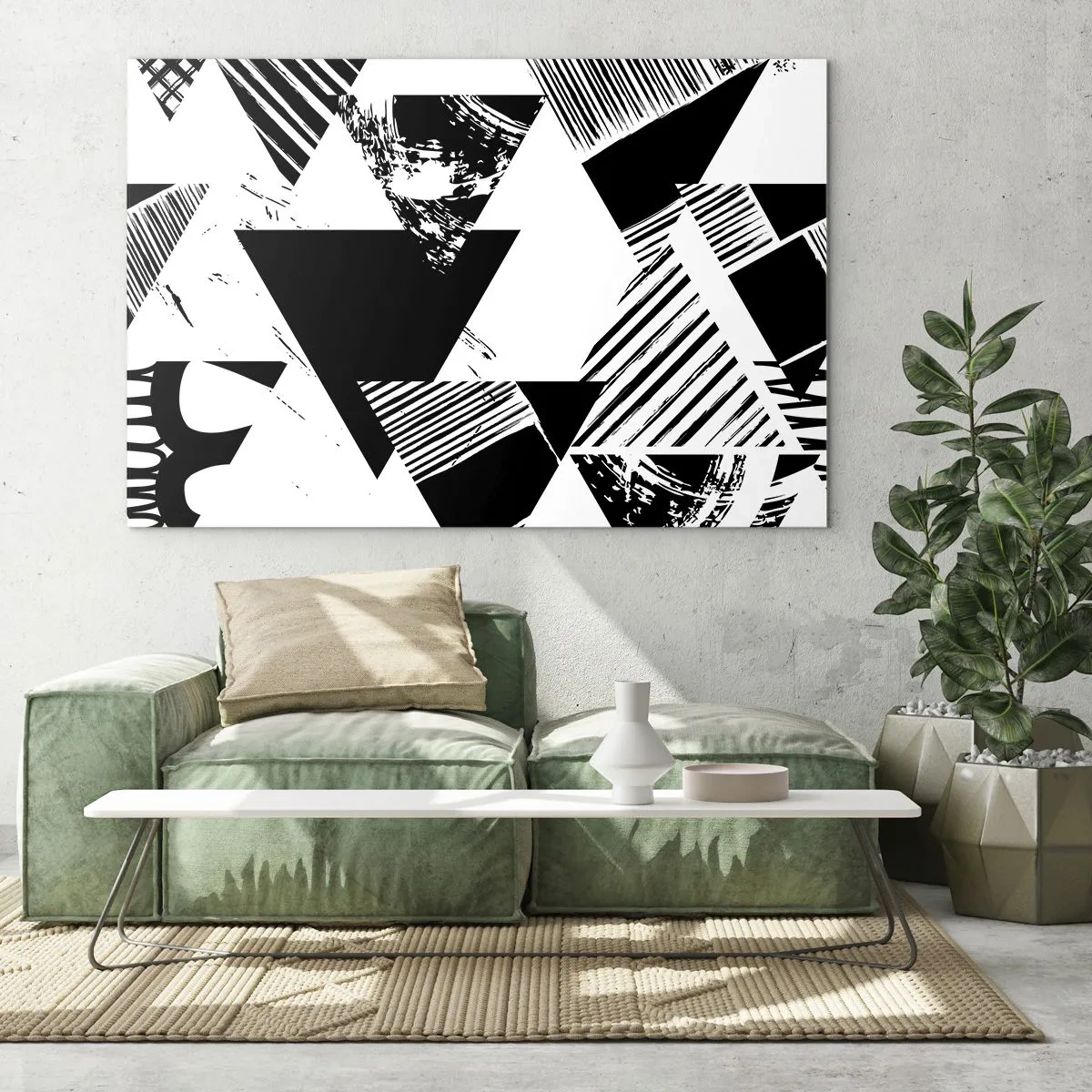 Üveg kép - Háromszögek esője - 120x80 cm
