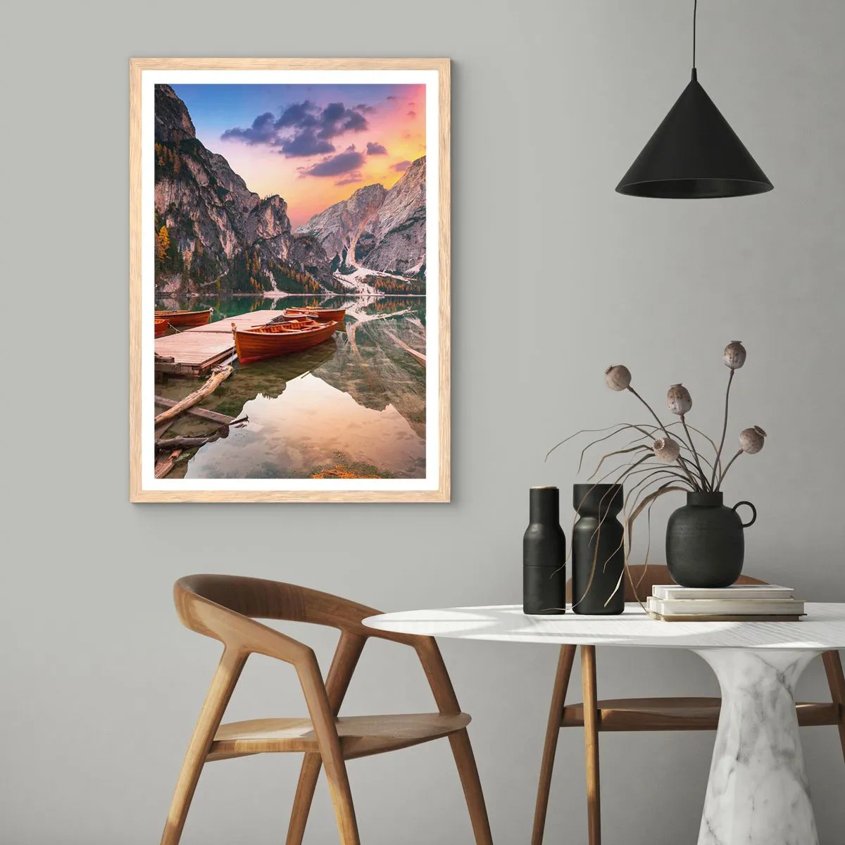 Poszter világos tölgy keretben - A nap ígérete - 30x40 cm