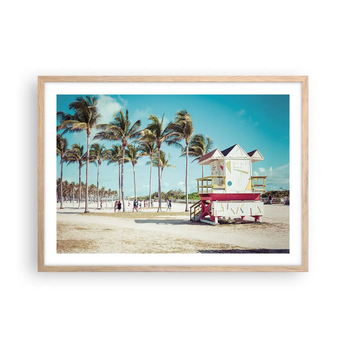 Poszter világos tölgy keretben - Gyönyörű nap vár rád - 70x50 cm