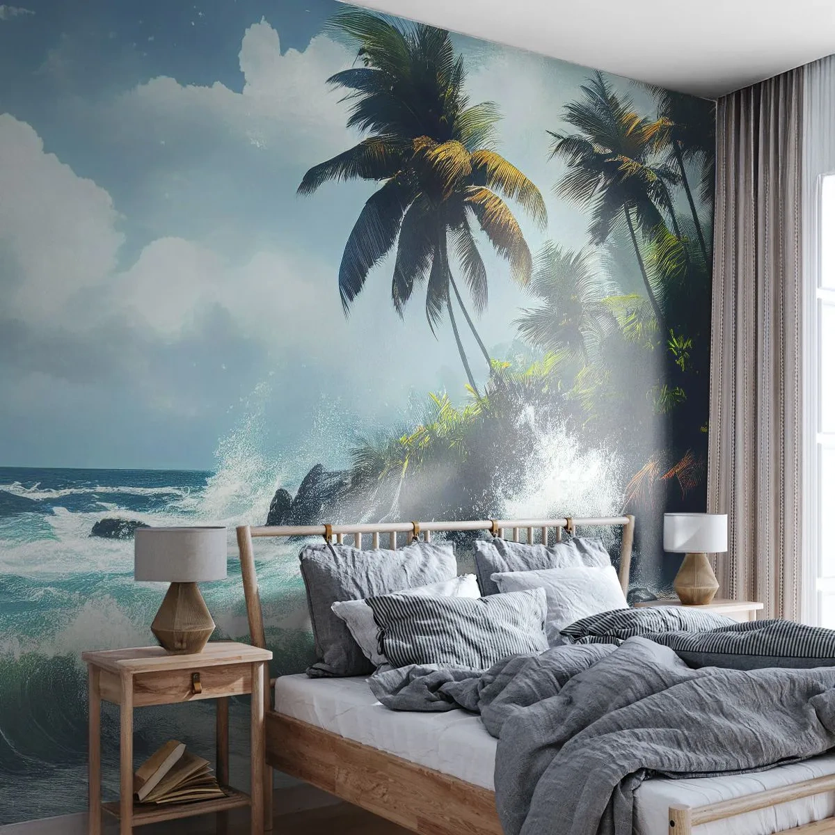 Fotótapéta Premium Sand - Egy trópusi parton - Strand, Tropikus, Tenyér - 100x70 cm