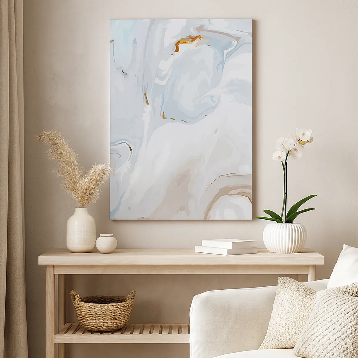 Vászonkép - Felhabzott fehér - 50x70 cm