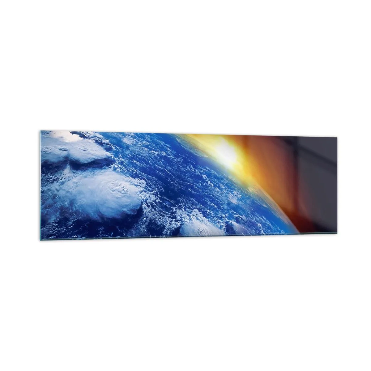 Üveg kép - Napkelte a kék bolygó felett - 160x50 cm