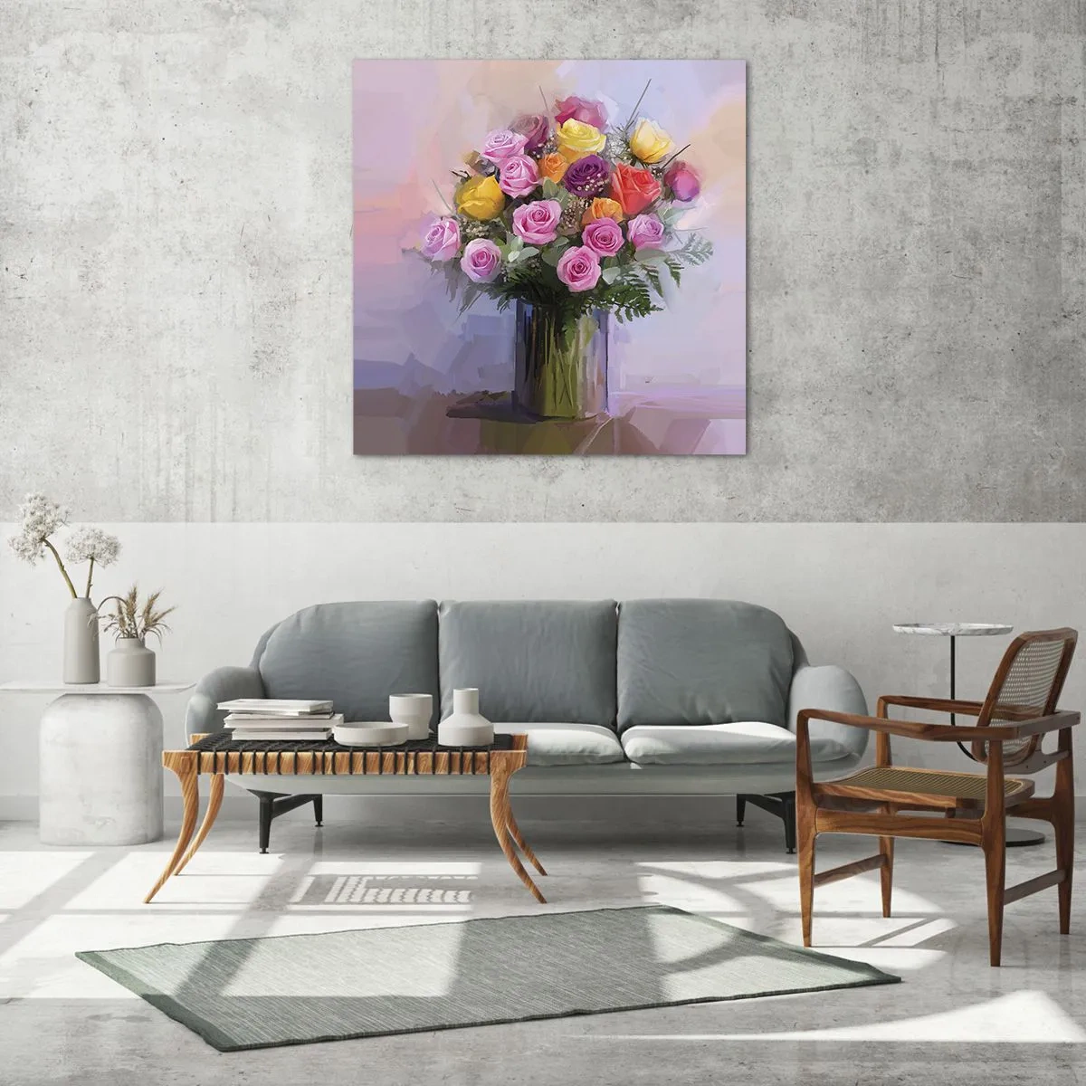 Üveg kép - Megtartott szépség - 40x40 cm