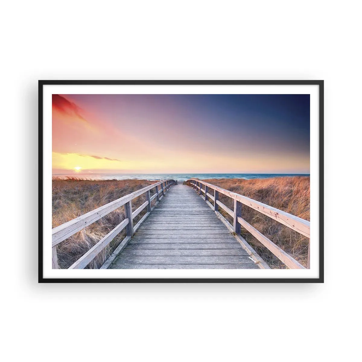 Poszter fehér keretben - Balti esti aurora - 100x70 cm