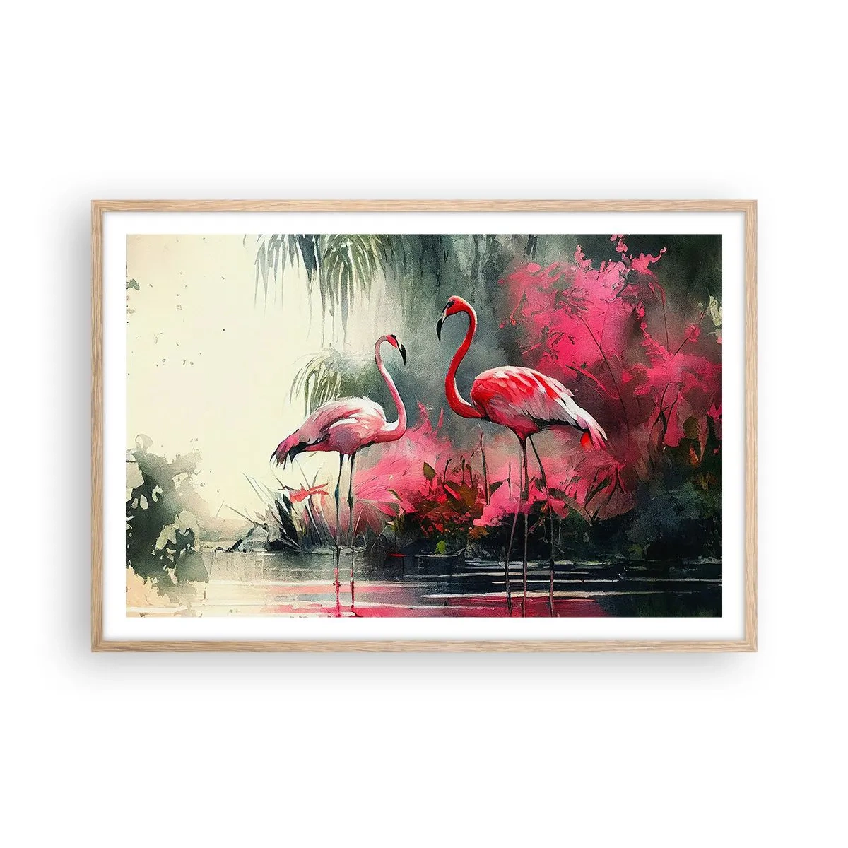 Poszter világos tölgy keretben - Egy lecke a természetes bájról - 91x61 cm