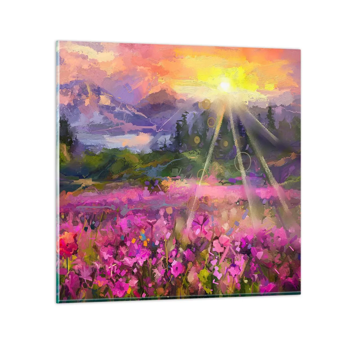 Üveg kép - A völgyben a nap védelme alatt - 70x70 cm