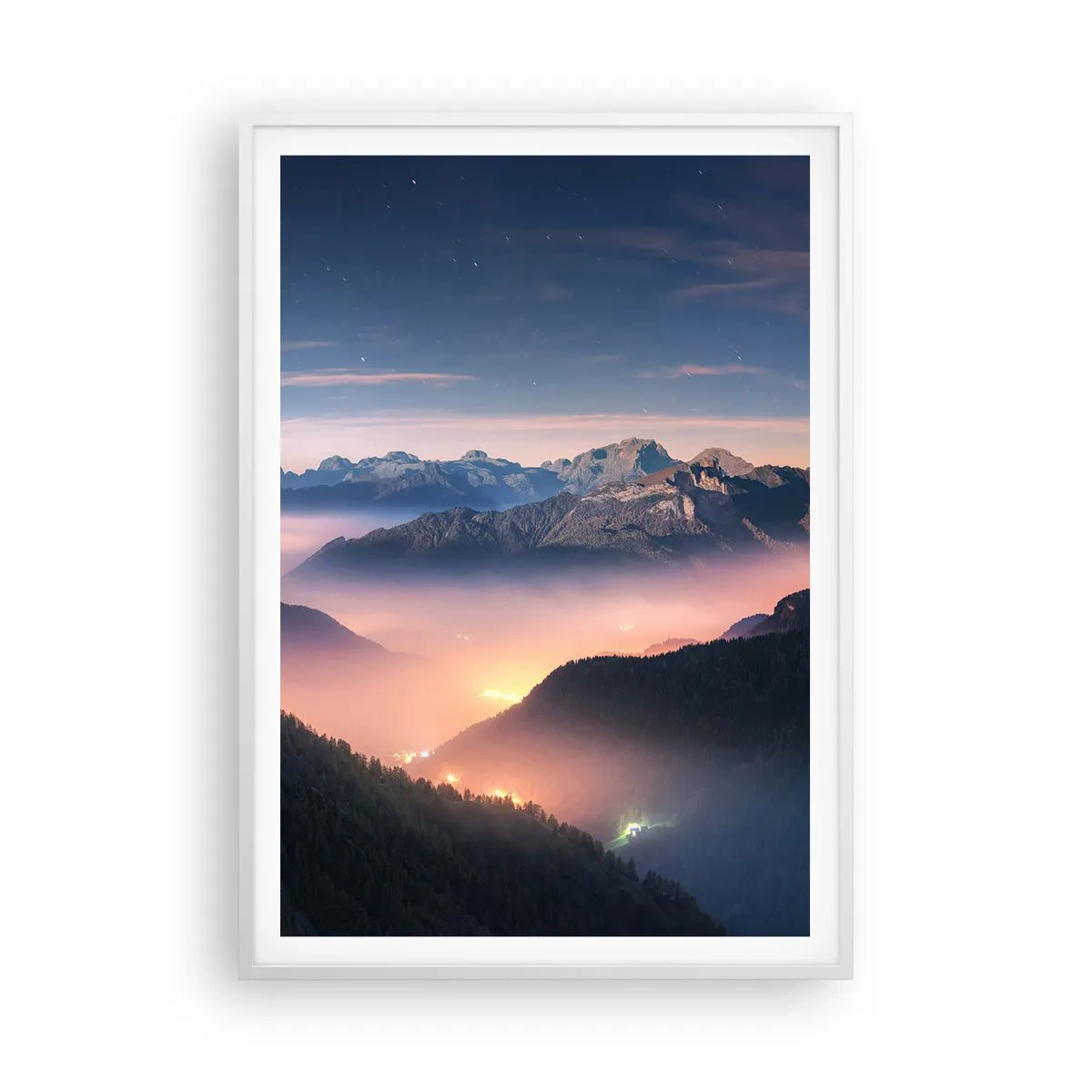 Poszter fekete keretben - Fény a völgyekben - 70x100 cm