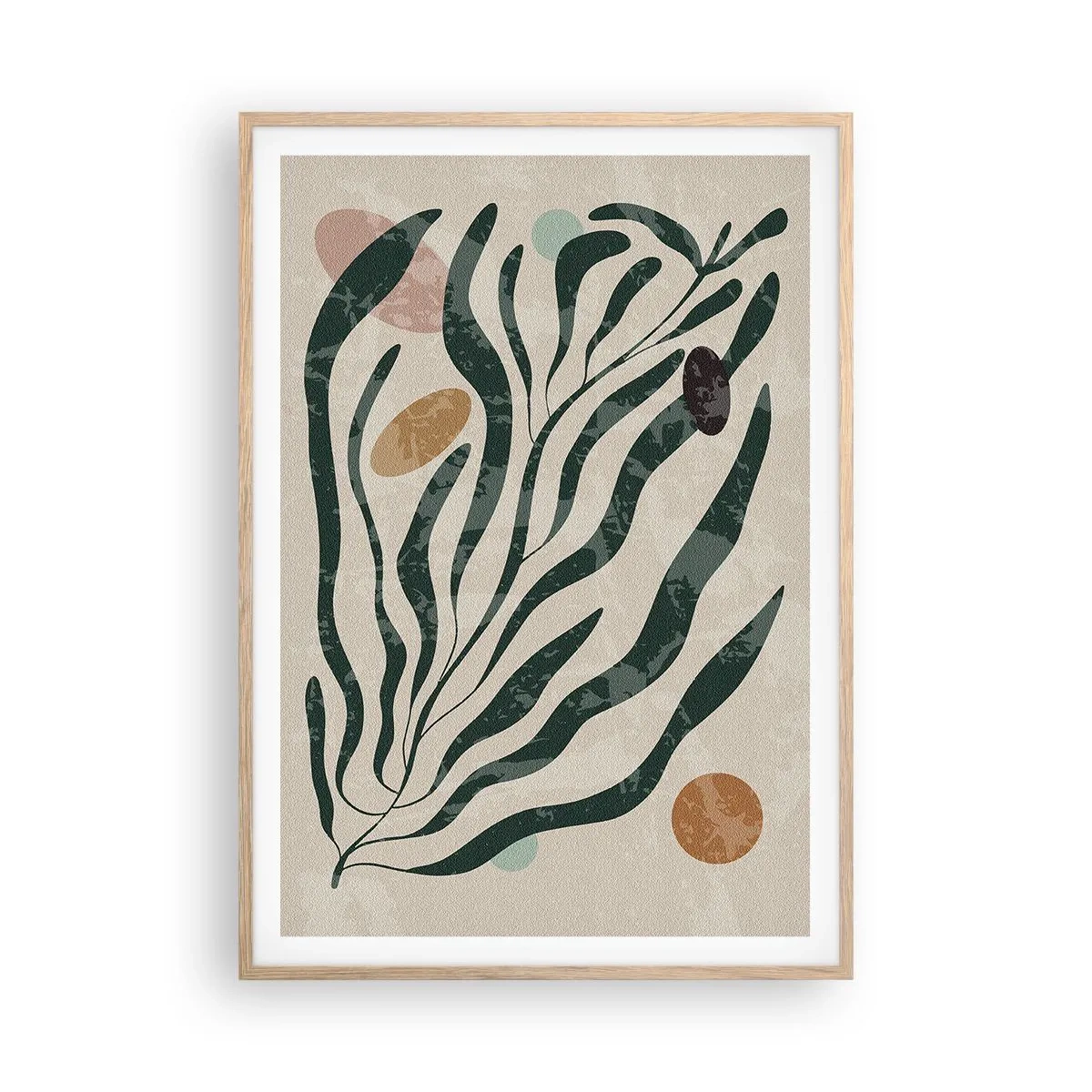 Poszter világos tölgy keretben - Zöldek között - 70x100 cm